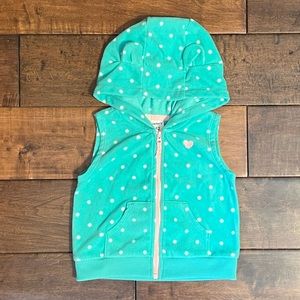 Carters Baby Girl 12M Fleece Vest With Hooded Bear Ears